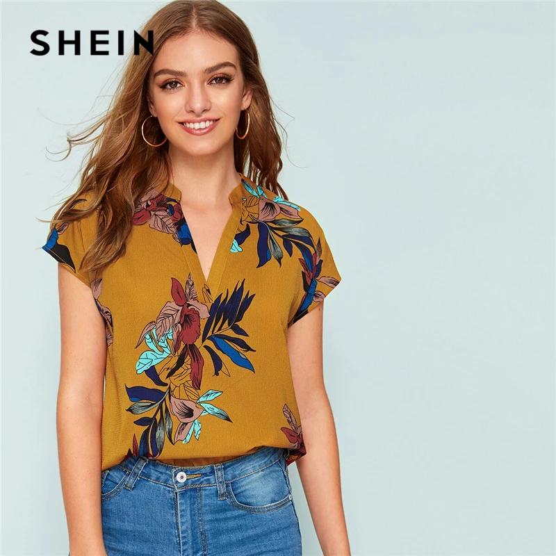 shein yellow tops