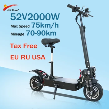 

Electric scooter 11 Inch Dual Motor E-scooter 52V 2000W электросамокат Long Distance Lithium Battery Adults with Removeable Seat