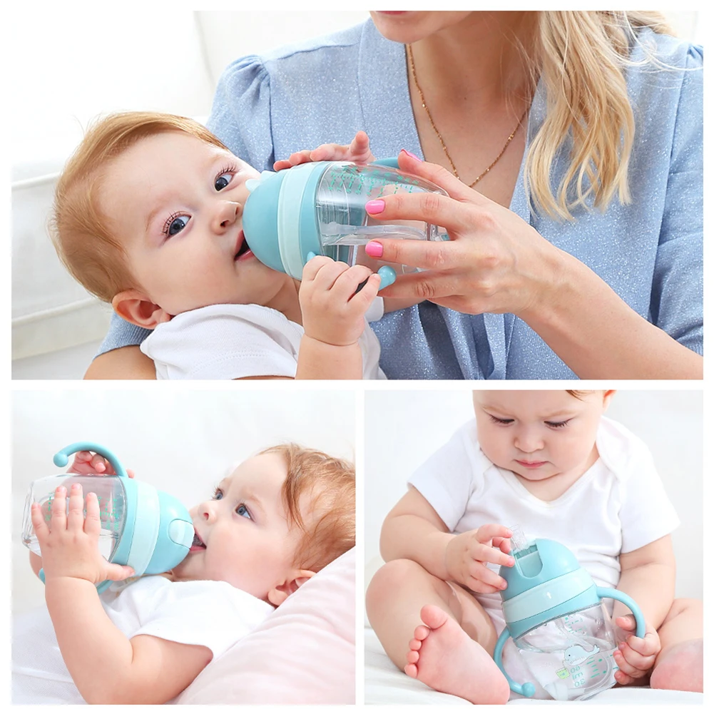 Tumama Портативный Детские кран с двойной ручкой, вода молоко кружка с ремнем клюв утки бутылка средства для ухода за ребенком детские принадлежности для кормления