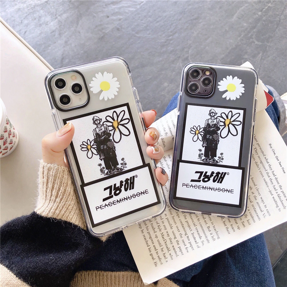 Hot Artis GD Naga Peaceminusone Label Fragmen Daisy untuk iPhone 11 Pro X  Xs Max XR 7 8 plus Ins Korea Cover Coque