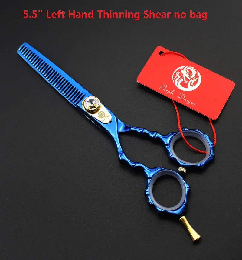 Япония 440C 5," Левые ножницы для резки Blue ножницы синие Профессиональные ножницы для волос бамбуковая ручка для парикмахерских LZS0684 - Цвет: LZS0686 no bag