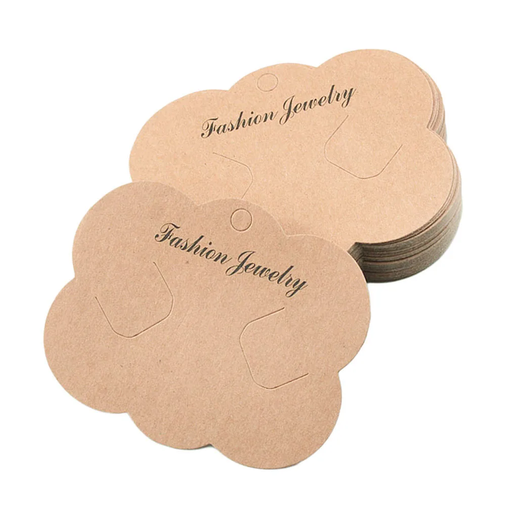 50 Piece Kraft Paper Hair Clip Hairpin Barrette Jewelry Display Cards
