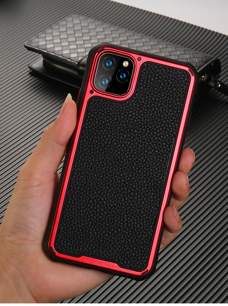 new luxury leather airbag For Apple iPhone 11pro max mobile phone case fall proof protective leather case For iPhone11 pro