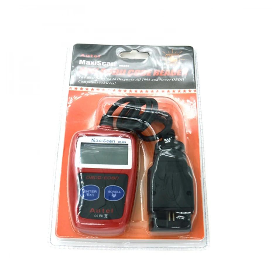 Автомобильный сканер MaxiScan MS309 OBDII/EOBD OBD2 Универсальный считыватель кодов работает