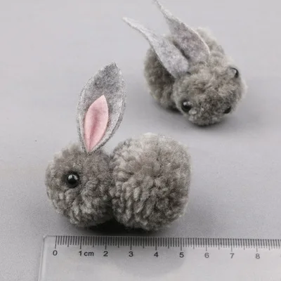 Мини-заказ 2 шт Kawaii Шерсть Войлок животных Кролик патч стикер Gir ювелирное изделие для волос повязка на голову одежда декор обуви ручной работы