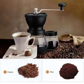 

Manual Coffee Grinder with Storage Jar ,Soft brush , Conical Ceramic Burr Quiet and Portable