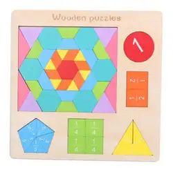 Забавные головоломки деревянные геометрические неправильные формы головоломки деревянные головоломка Танграм/головоломки детские