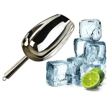 Лопата из нержавеющей стали для льда, еды, муки, конфет, риса, буфет, бар, кухонный инструмент