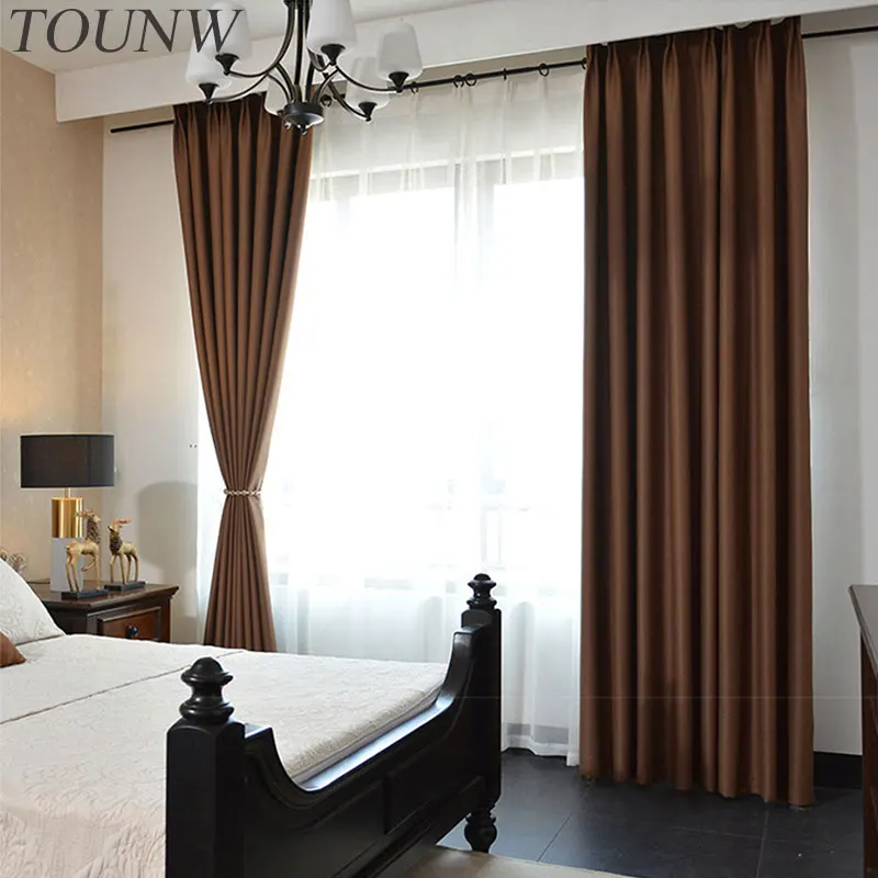 

Modern Solid Blackout Curtains Blinds Bedroom Window Curtains For Living Room Thick Curtains Finished Drapes Blackout Cloth Door