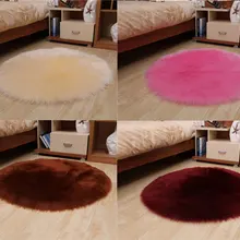 Sholisa лохматый пол коврики искусственный мех круглой формы 6 см ворс Пушистый Ковер для гостиной спальни Морской набор домашний декор