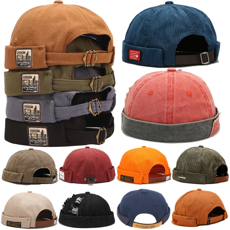 Brimless Hat Skullcap Retro Sailor Cap Women Warm Dad Bucket Caps Fisherman Beanies Hats For Man New Style Melon Autumn | Аксессуары для