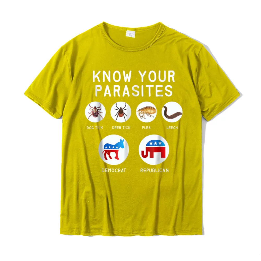Tops T Shirt Casual April FOOL DAY 2021 Fashion Customized Short Sleeve Pure Cotton O-Neck Boy T Shirt Customized T-shirts Libertarian T Shirt - Know Your Parasites__19623 yellow