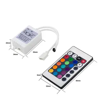

DC12V 24 Keys Wireless IR Remote Controller with Receiver for 3528 5050 SMD RGB LED Strip Lights JK108