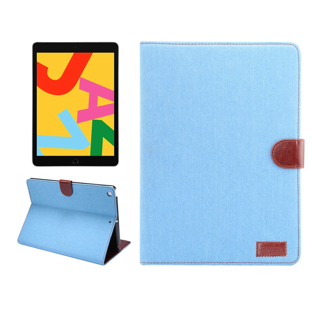 

For iPad 10.2'' 2019 Case PU Leather Denim Flip Stand Card Slots Tablet Cover For iPad 7th 10.2 2019 Auto Sleep/Wake Tablet Case