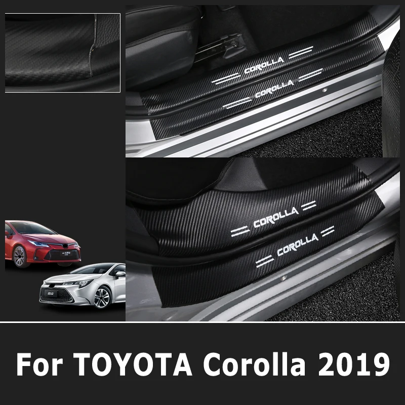 For Toyota Corolla 2019 2020 Generation Inner &amp Outer Car Door Rear Bumper Protector Sills Carbon Fiber Internal Accessories |
