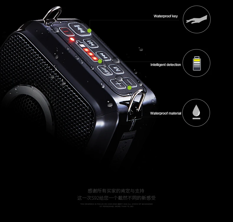 25 Вт портативный громкоговоритель UHF беспроводной Bluetooth усилитель голоса с микрофоном ремень время использования 20 часов 2600 мАч поддержка TF U диск USB