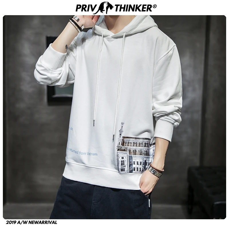 

Privathinker Men Woman Autumn New European Style Castle Print Hooded Sweateshirts Mens Street-Style Hoodies Male Sweatshirts 5XL