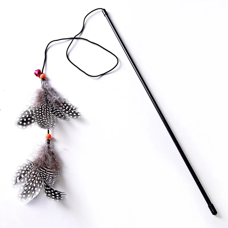 

Teaser Feather Wand Cat Toys,Interactive Pet Exerciser Stick With Bell For Kitten Cats
