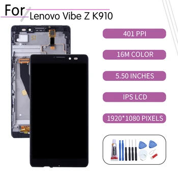 

5.5"ORIGINAL For LENOVO Vibe Z LCD Touch Screen Digitizer Assembly For Lenovo K910 Display with Frame Replacement K910L Screen