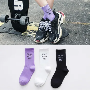 

Hip Hop letter Socks men women Cartoon Socks Black White Purple socks Fashion Street Sports Skateboard
