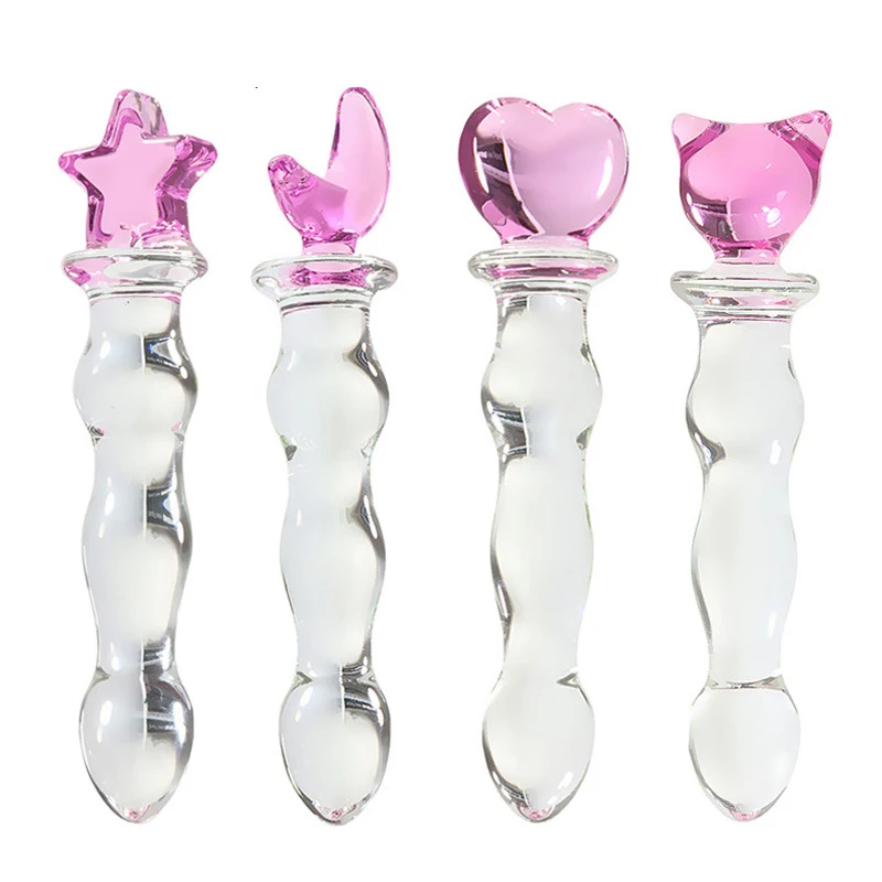 Cute Pink Heart Crystal Beads Anal Dildo Glass Craft Exquisite Plug Smooth Surface Penis Butt Adult Girl Sex Toy | Красота и здоровье
