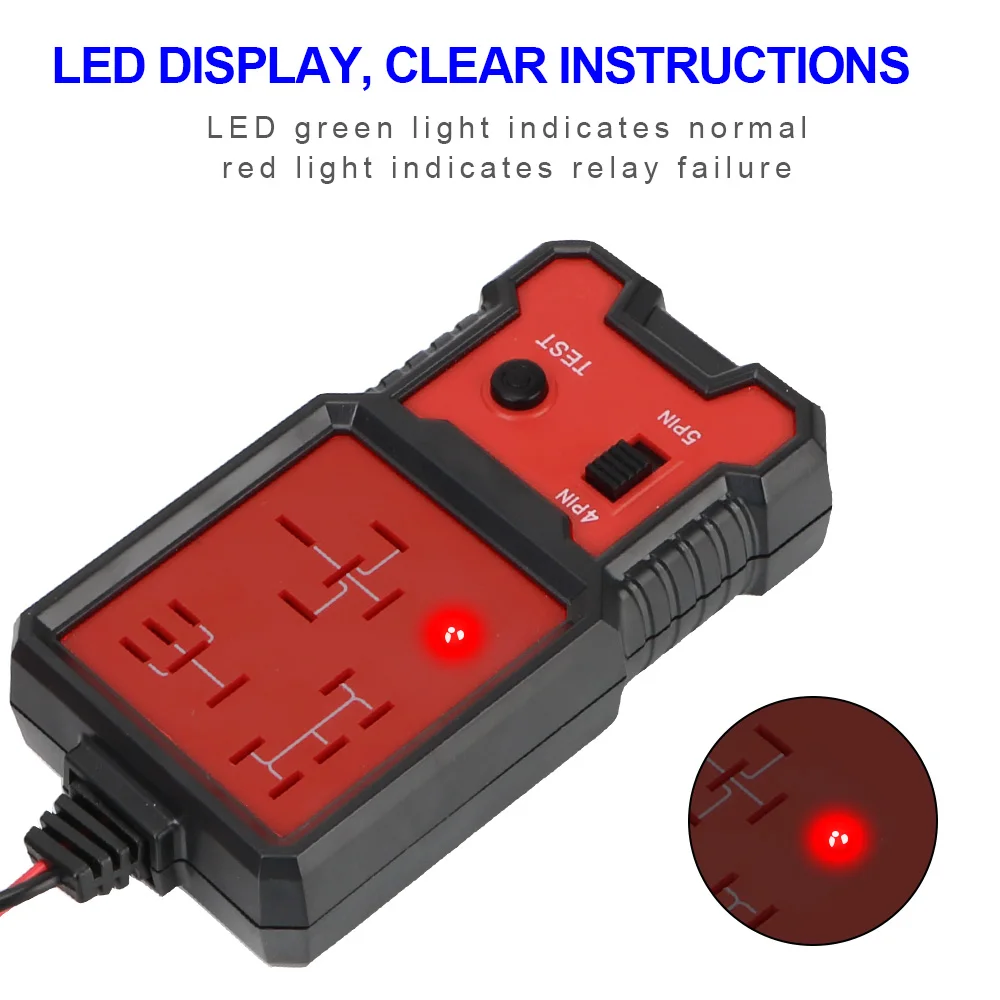 12V Car Relay Tester Battery Checker Diagnostic Tools LED Light Indicator Auto Accessories For Motorcycle Boat Truck Trailer 4x4 circuit tester automotive circuit tool
