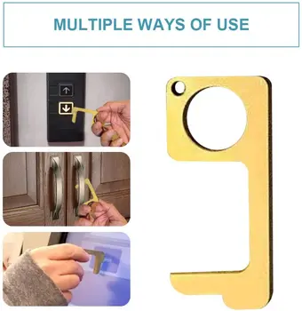 

Hottest Yellow Metal Security Protection Isolate Viruses No Touch Hygiene Keychain Door Opener