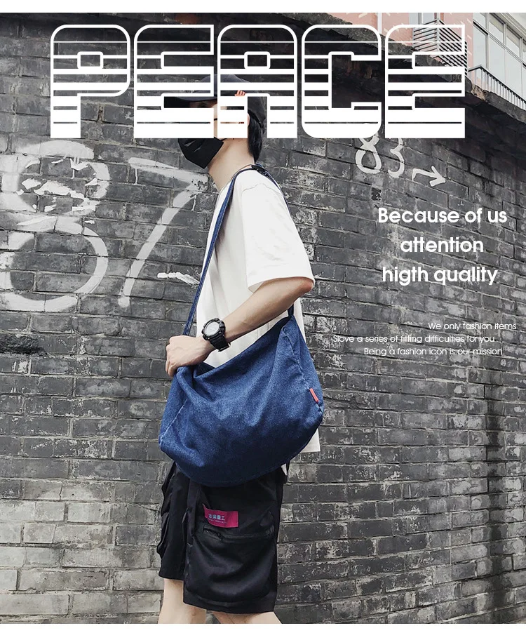 Женская сумка для путешествий в Корейском стиле, Большая вместительная Уличная Повседневная дорожная сумка через плечо, мужской Одноцветный рюкзак из потертой джинсовой ткани
