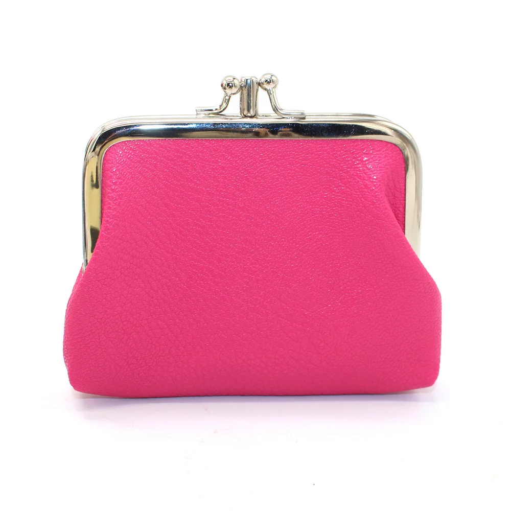 Coin Purse Women Double Layer Card Holder Girls Simple PU Buckle Wallet Lipstick Portable Money Purse Pocket Bag Coin Wallet Women Wallet Card Wallet