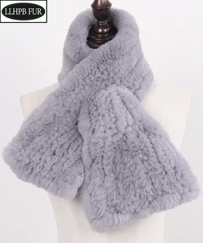 

Hot Sale Girls 100% Natural Rex Rabbit Fur Scarf Women Winter Warm Soft Rex Rabbit Fur Scarves Lady Knitted Real Fur Neckerchief