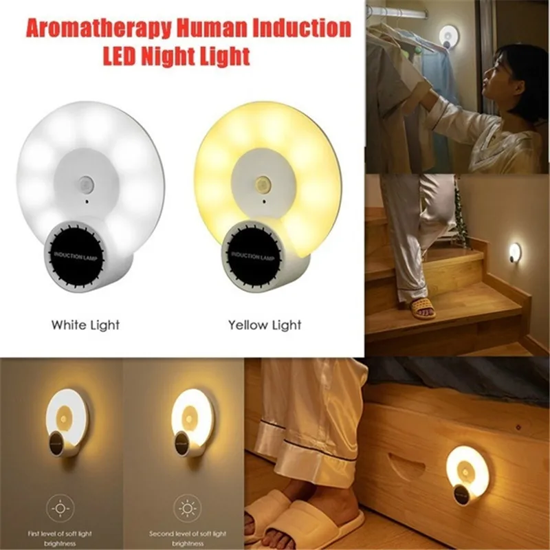 

Led Night Light Aromatherapy Human Induction lamp LED Rechargeable Night Light Magnetic Attraction Light Control Intelligent