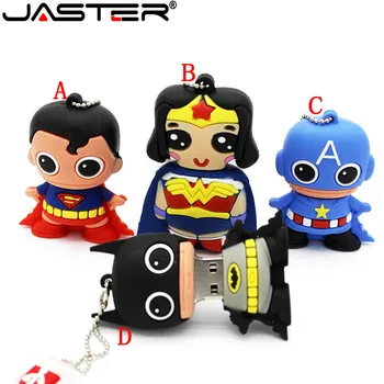 

JASTER 2017 new mini Superman usb flash drive 4gb 8gb 16gb pendrive 32gb 64gb US captain Batman drive creative mini U disk