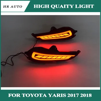 

LED Car Rear Bumper Reflector Taillight Brake Light Bar Driving rear Fog lamp For Toyota Yaris 2017 2018
