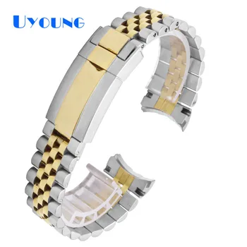 

361L Stainless steel watch band for ROLEX126331/126333 watch with waterproof 20mm watch strap replace men's gold watch bracelet