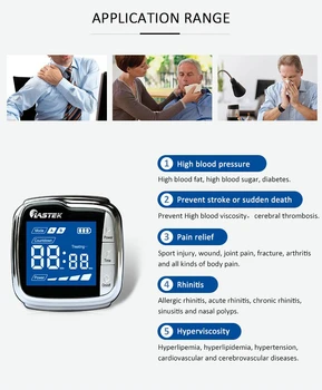 

Diabetes Treatment Device Cold Laser Acupuncture Therapy Wrist Watch for Body Pain Relief Improving The Clinical Symptoms