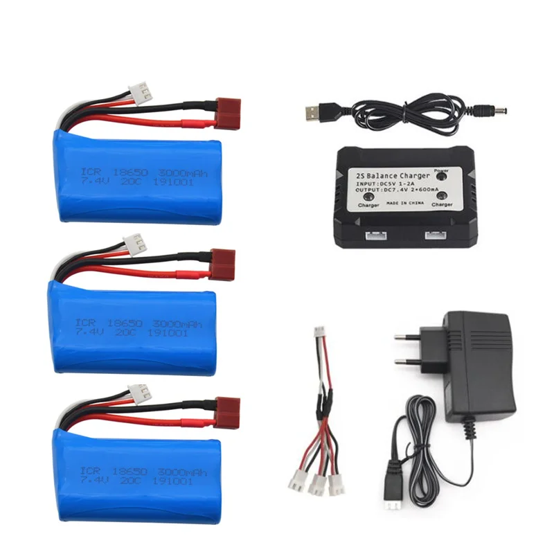 7 4 V 3000mAh 2S литий полимерная батарея для Wltoys 144001 A959 B A969 A979 12428 12423 Q39 Аккумулятор