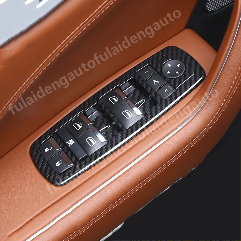 4 шт. для Maserati Levante- Матовый ABS углеродное волокно внутренняя дверь окно переключатель панель Крышка отделка автомобильные аксессуары
