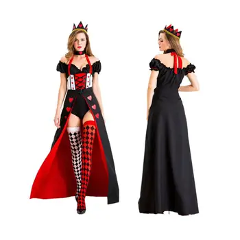 

Free ShippingsNew Halloween Christmas Cosplay Heart Princess Poker Red Heart Queen Costume Sexy Comfortable Dress