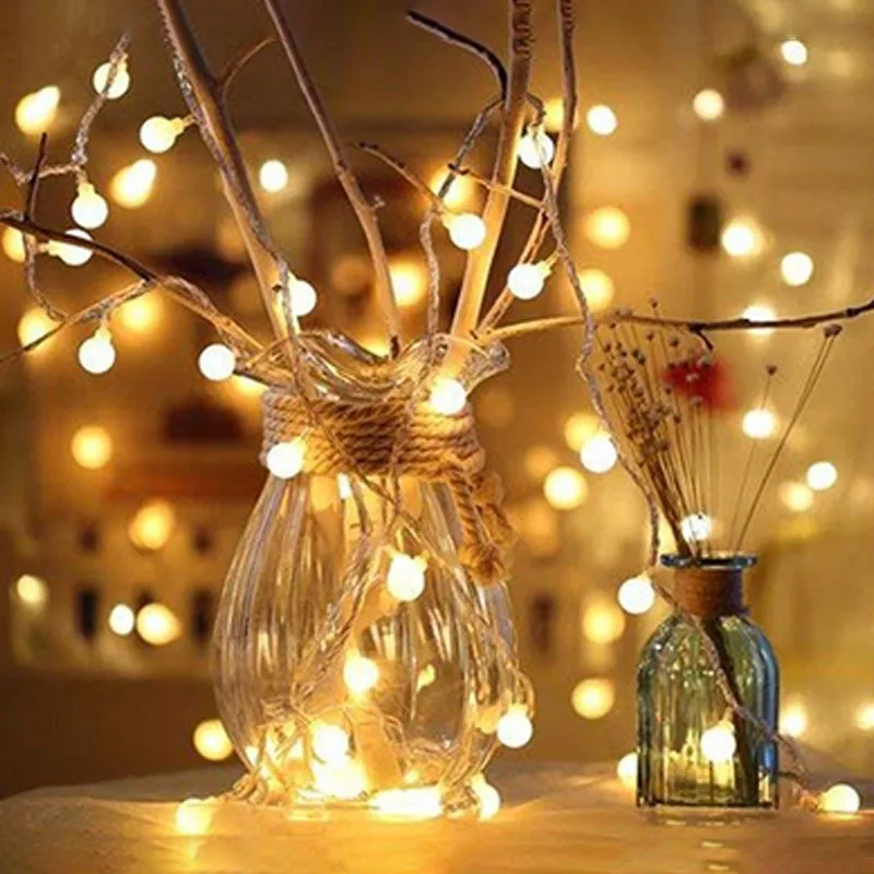 Светодиодный светильник-гирлянда с батареей, водонепроницаемый, для улицы, рождественские гирлянды, сказочный светильник для свадьбы, вечеринки, новогоднего украшения, подарок - Испускаемый цвет: Warm White