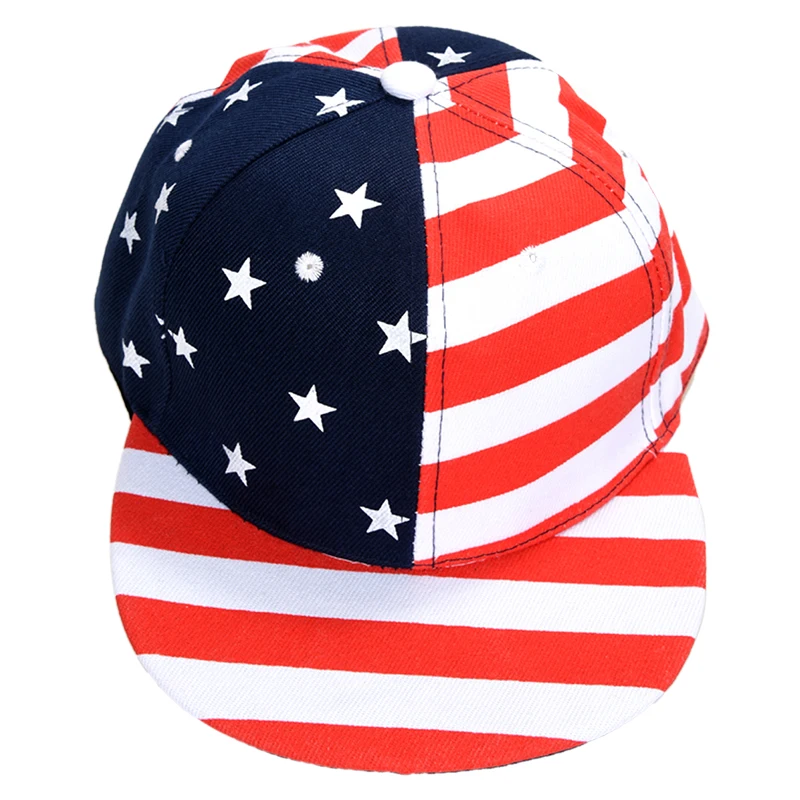 Красный Повседневный Флаг США печать хип-хоп кепка для мужчин