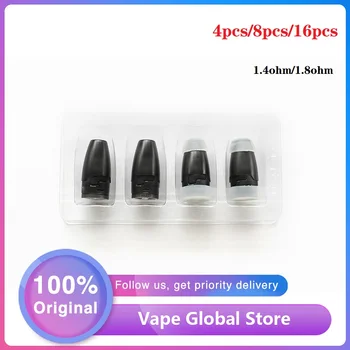 

NEW Original 4pcs 16pcs Hotcig Kubi Refillable Pod Cartridge 1.8ohm Ceramic Coil Leak-proof E-cig Pod for Hotcig Kubi Pod Kit