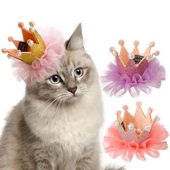 

Cute Lace Princess Crown Dog Cat Pet Hair Clip Hairpins Kitten Puppy Photography Headdress Birthday Party Decoration