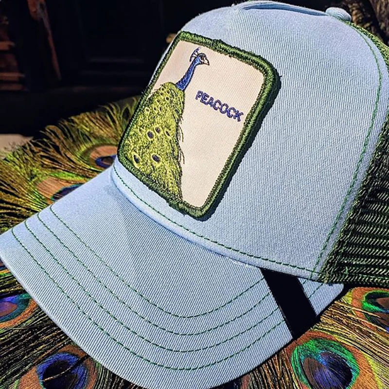 

2019 New Summer Embroidery Animal farm Baseball Caps women/men Shade Mesh Adjustable Cap Snapback Hat For Men Bone Hip Hop Hat