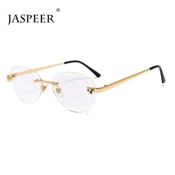 

JASPEER Pilot Rimless Computer Eyeglass Men Anti Blue Light Blocking Glasses Anti Eyestrain Women Goggles Eye Protection Eyewear