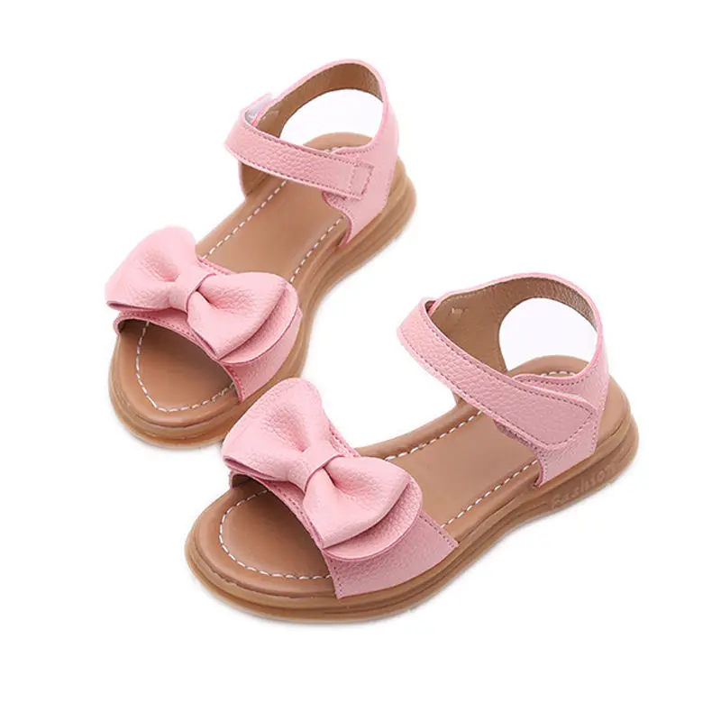 Sandalias de verano para niñas, zapatos de princesa informales de fondo suave, color rosa y blanco, 3, 4, 5, 6, 7, 8, 9, 10, 11, 12-14 años
