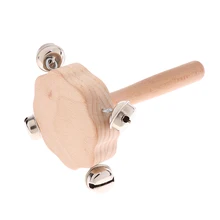 Деревянные ручные встряхивание Колокольчик музыка перкуссия Тамбурин Дети Ранние развивающие игрушки