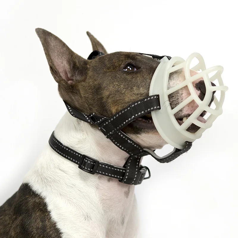 Fluorescence Dog Muzzle Mask Anti-biting Silicone pet Mouth Muzzles Reflective Adjustable mouth cover for Small Large big Dogs