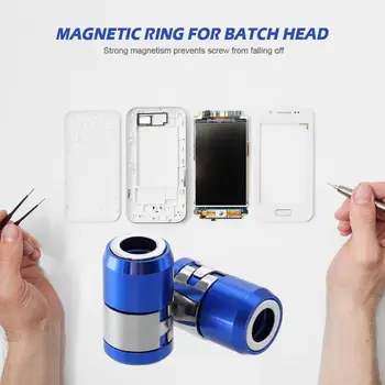 

6.35mm Metal Screwdriver Head Magnetic Ring Strong Magnetic Coil Steel Sleeve Holder Drill Screw Tool Hand Tools