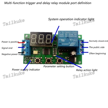 

Trigger Switch 5v 12v 24v Trigger Delay Relay Module Adjustable Pulse Delay Cycle Timing