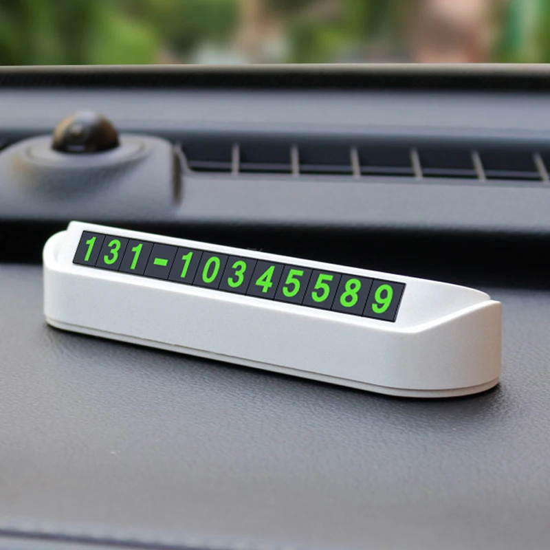 

Universal Card Temporary Parking Number Luminous Telephone Number Card Hidden Number Plate Card for Car Accessories